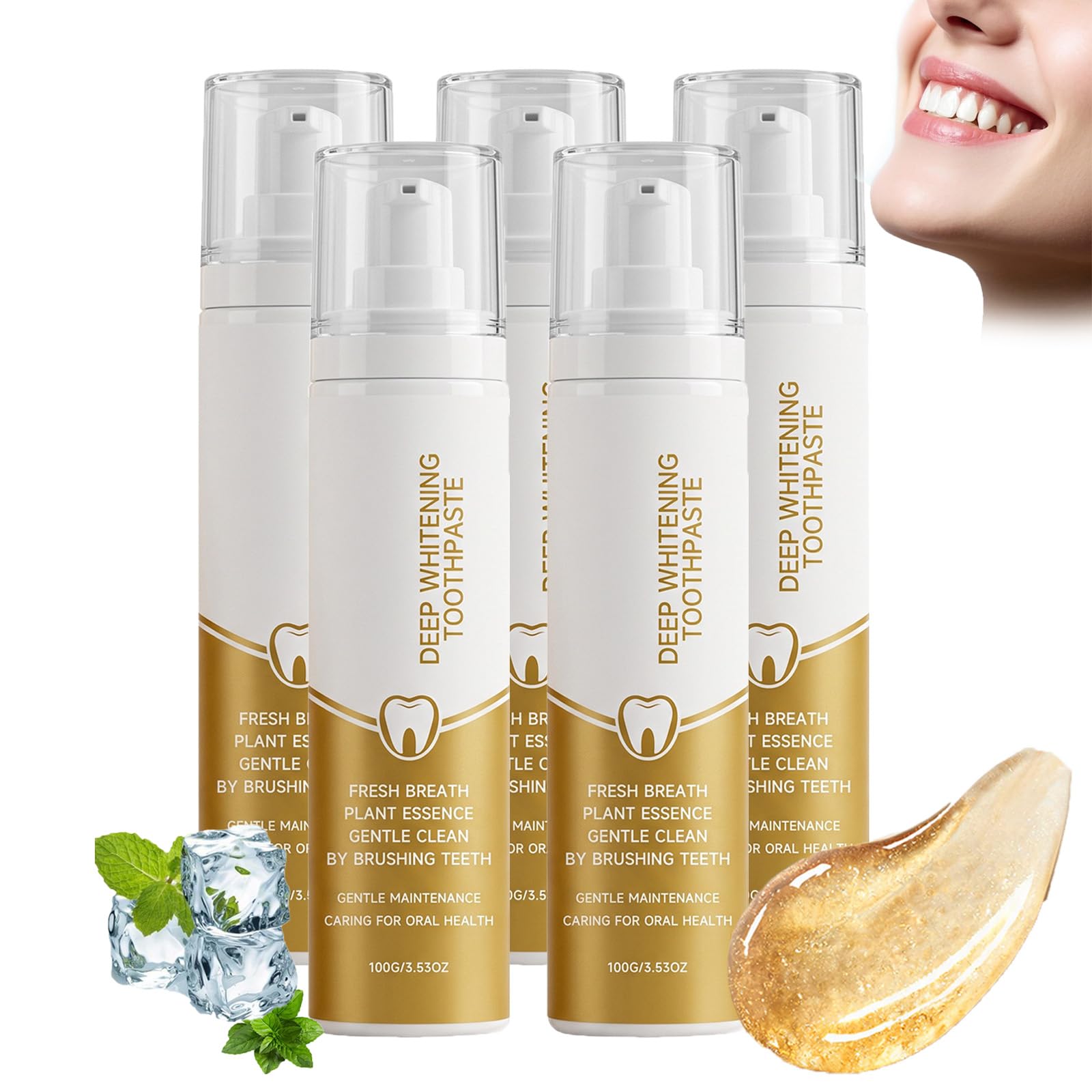 Shryske Zahnpasta, Shryske Zahnpasta Whitening Fresh Breath, Sanfte tägliche Mundpflege Zahnp/asta, Tiefenreinigung Pflege, erfrischt den Atem und unterstützt die tägliche orale Sauberkeit (5 PCS)