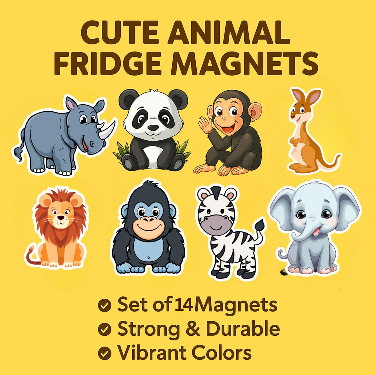 RufaStories Forest Animal Fridge Magnets for Kids – 14 Pieces Strong, Waterproof, Durable Woodland Animal Magnets for Refrigerator, Almirah, Whiteboard – Cute Educational Magnets for Toddlers - Image 3 thumbnail