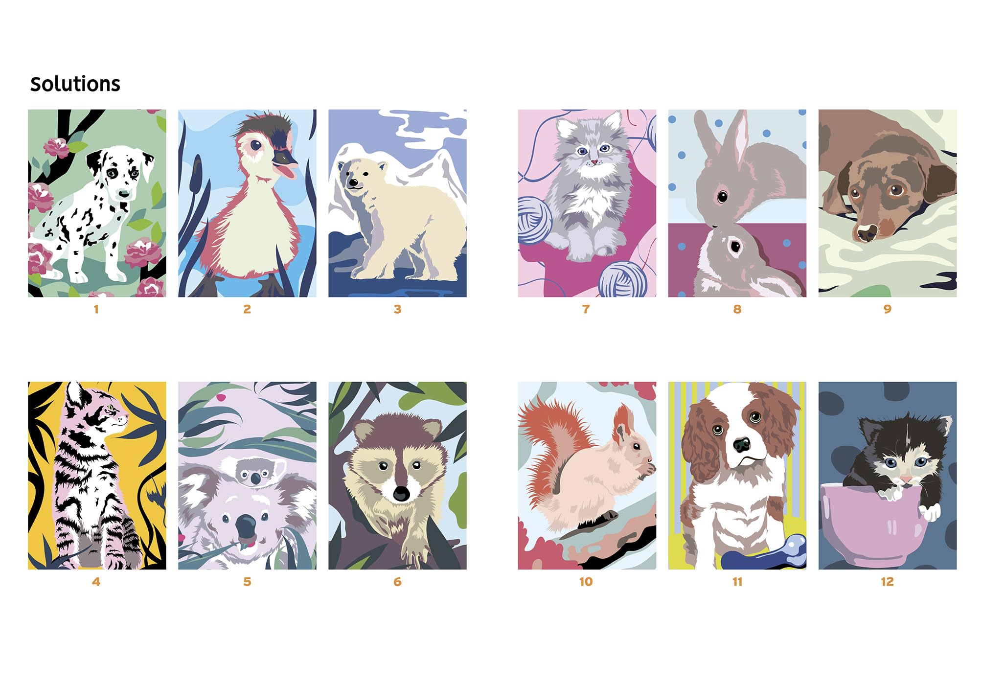 Coloriages mystères - Animaux adorables