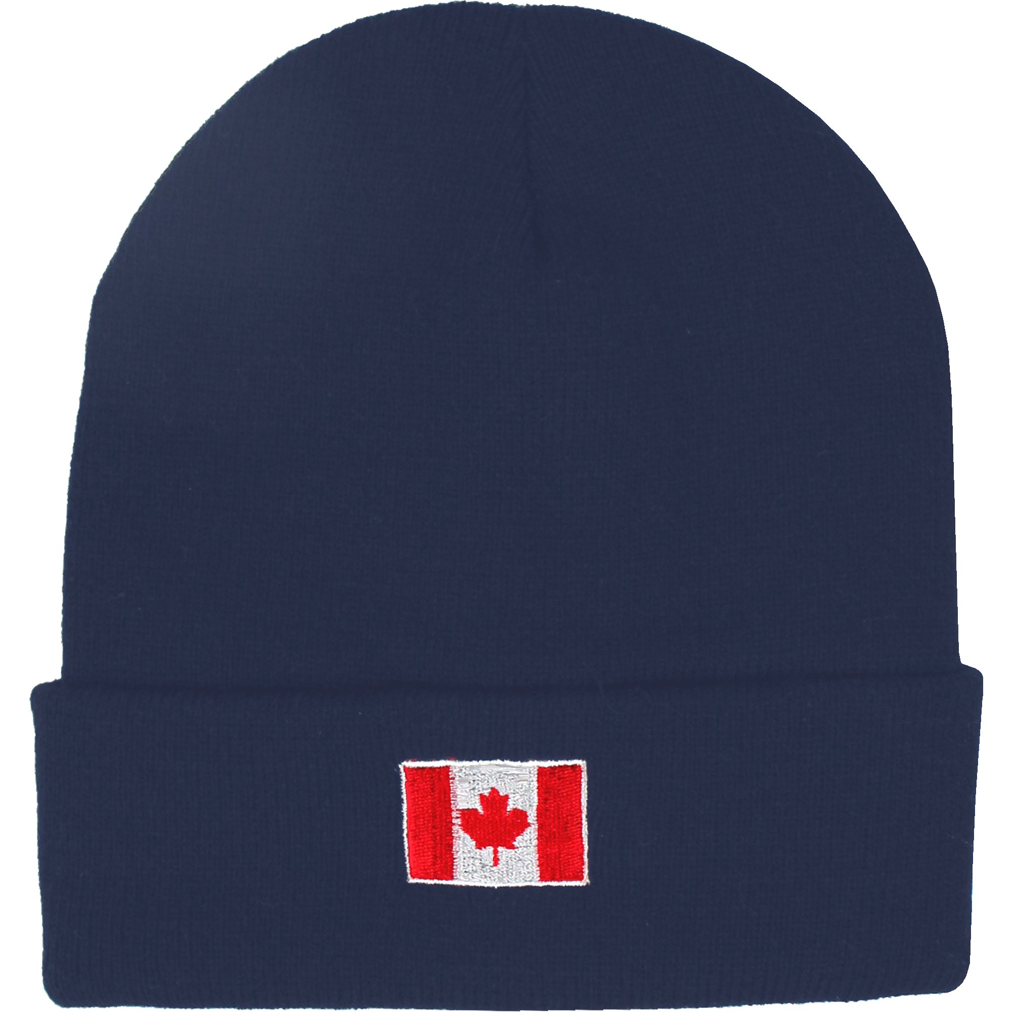 Teddyt's Men's Navy Blue Canada Thermal Sports Beanie Hat (Navy Blue)