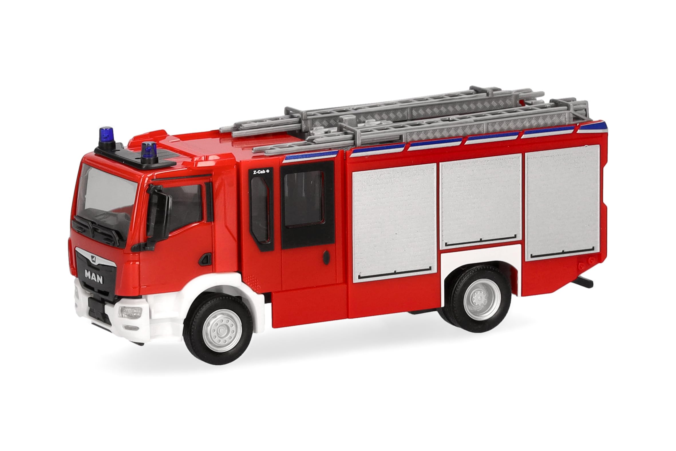 Herpa truck model MAN TGM CC Z-Cab "fire brigade", on a scale of 1:87, plastic miniature, made in Germany, model building, collectors edition