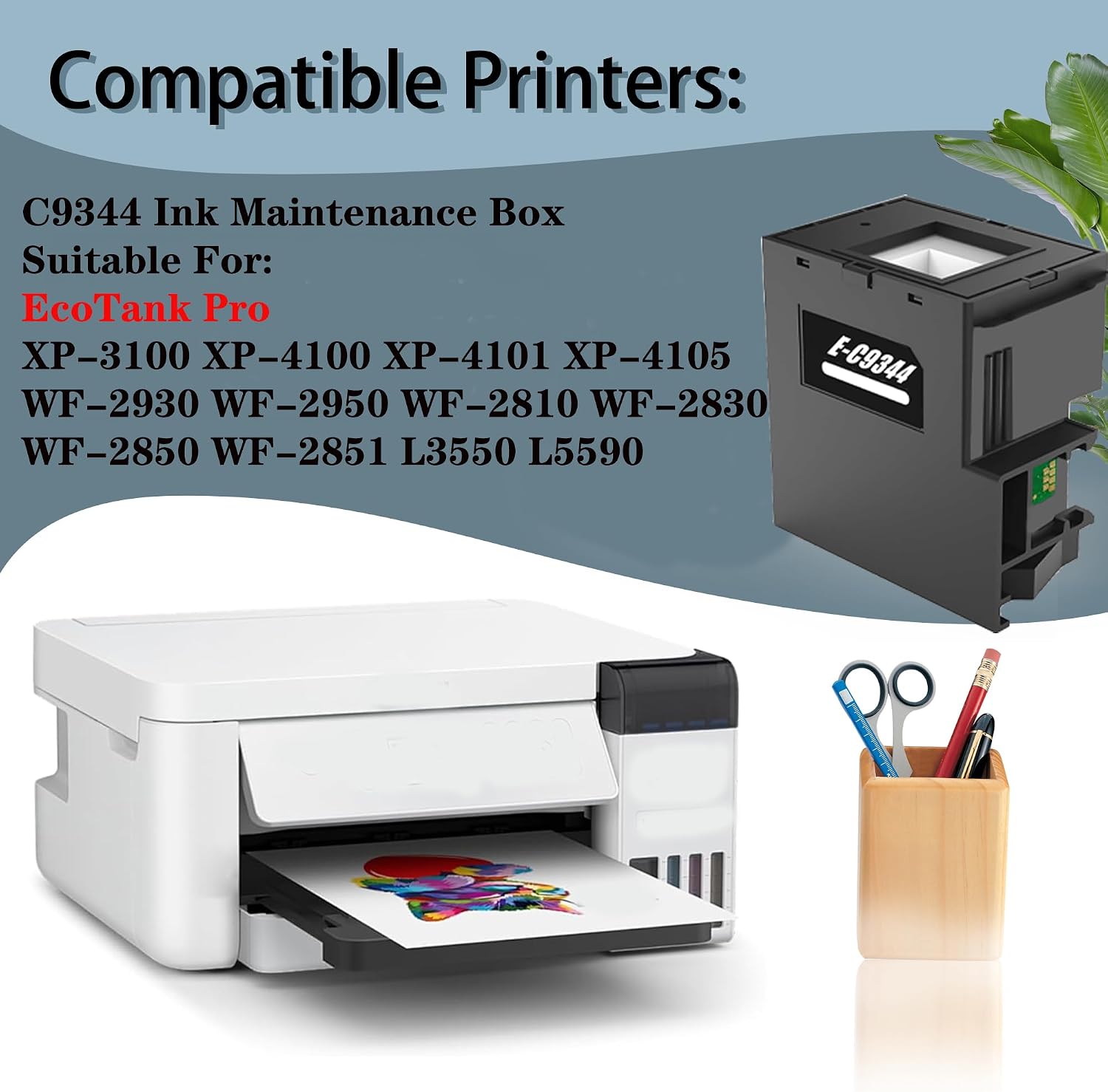 Ink Maintenance Box - Replacement for EWNB3 C9344 - Compatible with ET-2840 ET-4810 XP-4100 XP-4105 WF-2830 WF-2850-1 Pack