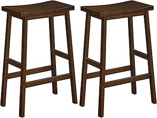 HOOBRO Bar Stool,Set of 2 Bar Stools, Bamboo 26 Inches Kitchen Counter S...