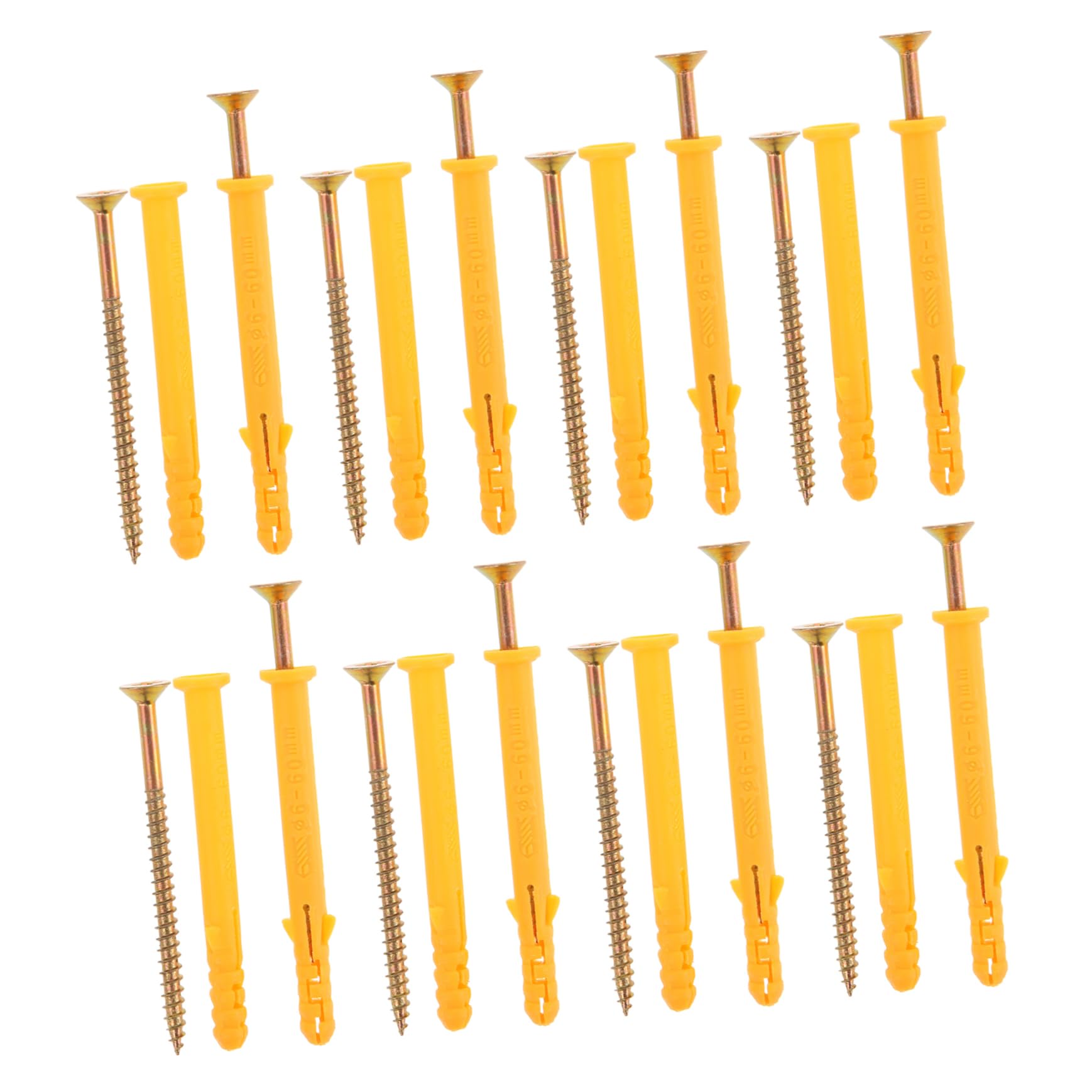 SEWACC 50pcs Zinc Coated Expansion Screws Set Wall Plugs and Screws for Drywall