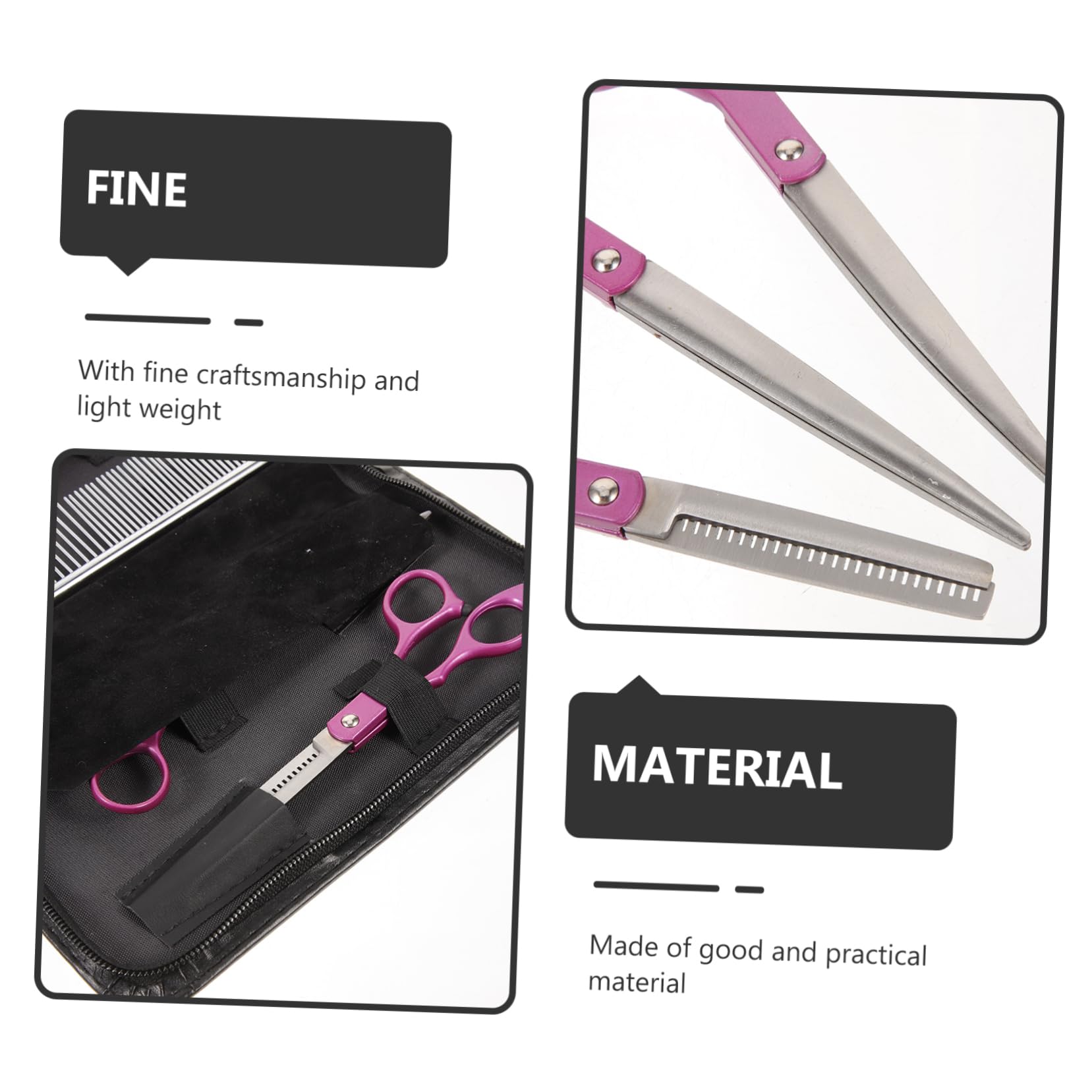 HOLIDYOYO Multi-functional Pet Grooming Scissors 3pc Set Dog Hair Trimmer Curved Straight Scissors for Home Pet Salon