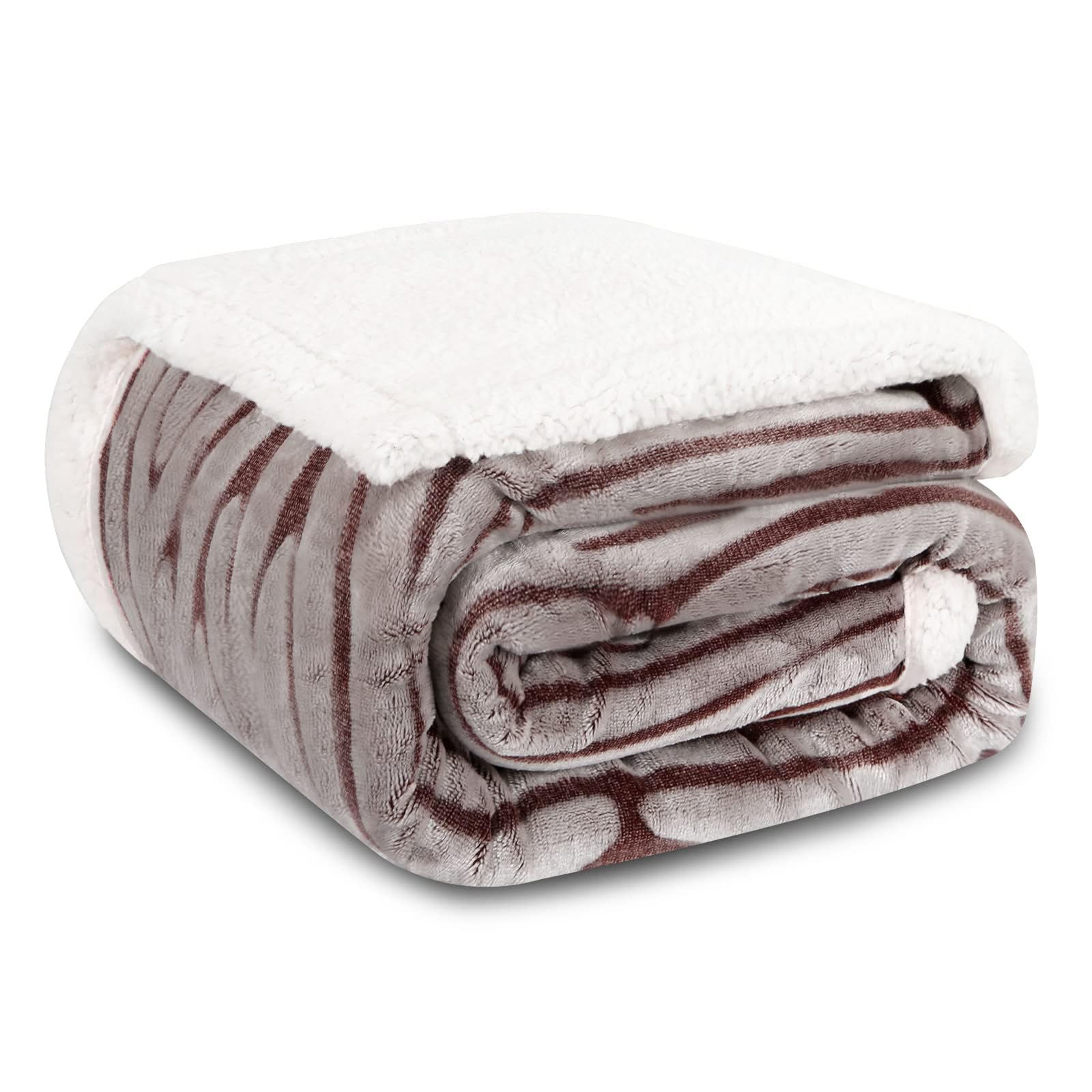 MACEVIA Sherpa Flannel Fleece Throw Blanket Zebra Print for Women