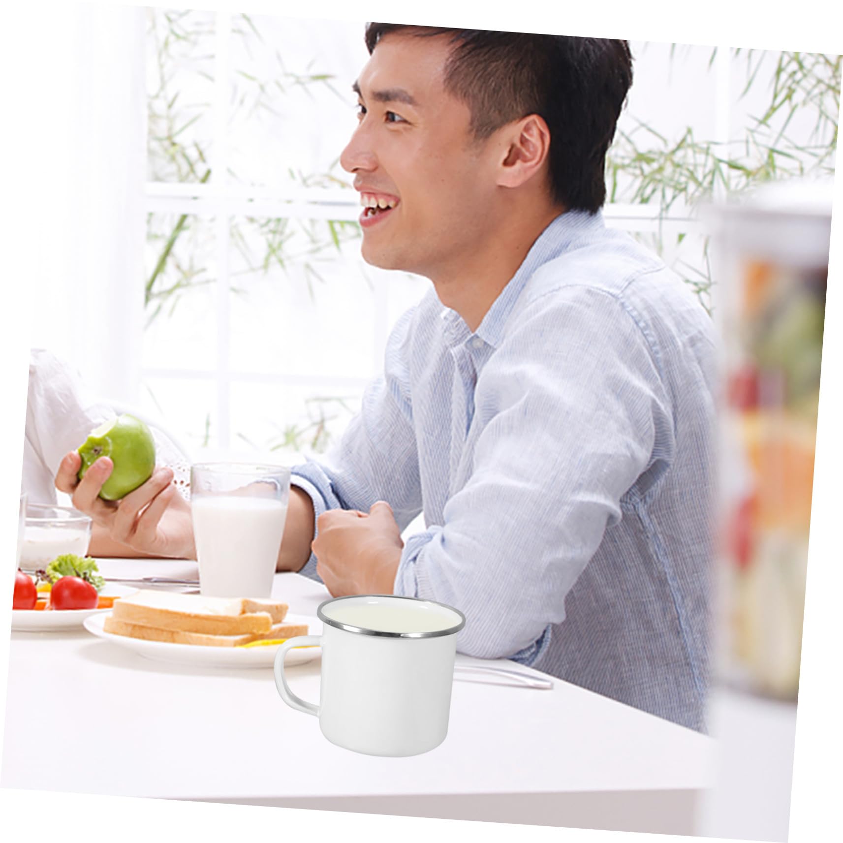 TOYANDONA 4stücke Emaillebecher Henkel Tragbare Campingbecher für Outdoor Geeignet für Kaffee Tee und Milch Stapelbar und Platzsparend