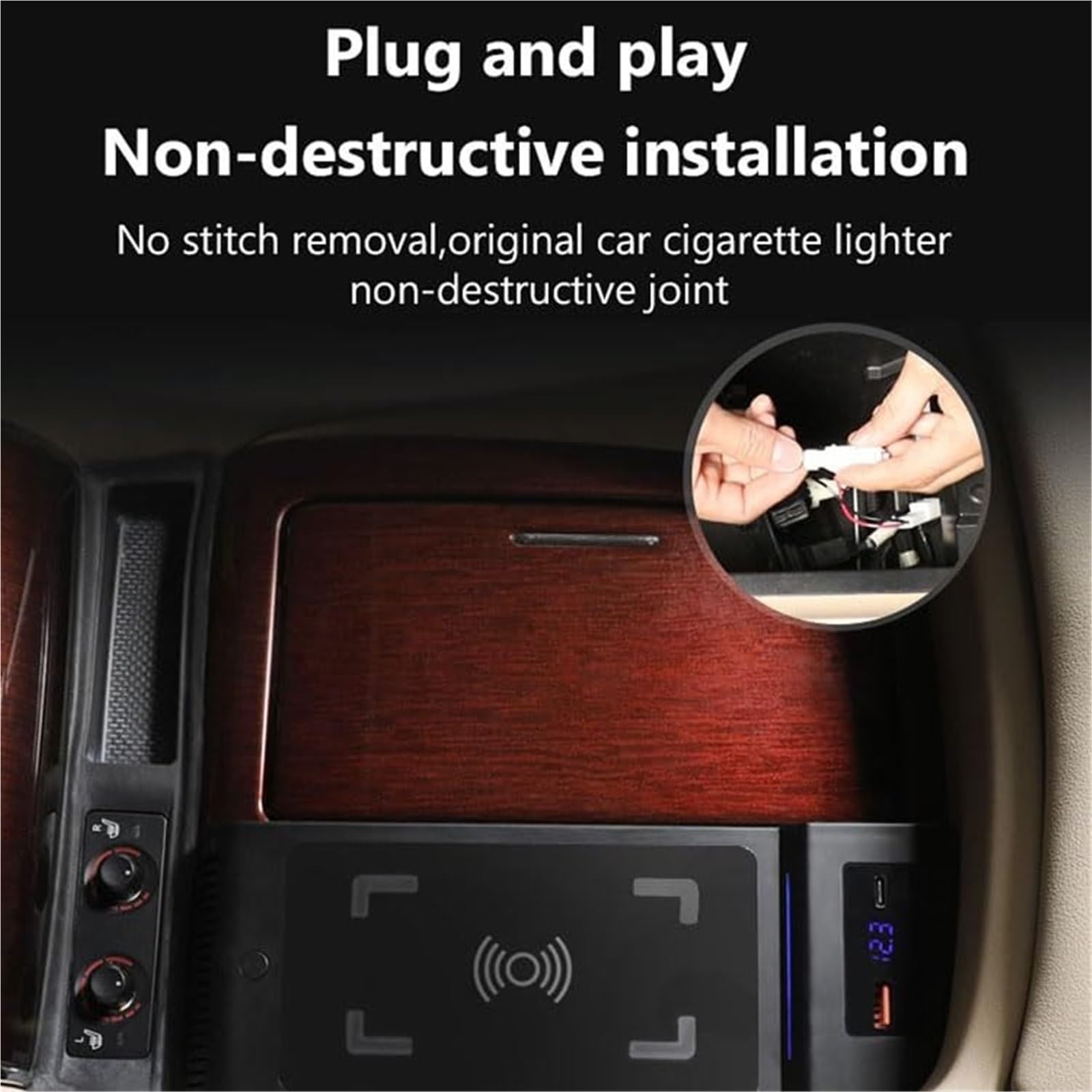 Ładowarka samochodowa QI bezprzewodowa Panel do ładowania telefonu Pad 15 W, do Toyoty, Alphard RHD 2015-2021 Wszystkie telefony kompatybilne z Qi Bezprzewodowa ładowarka samochodowa