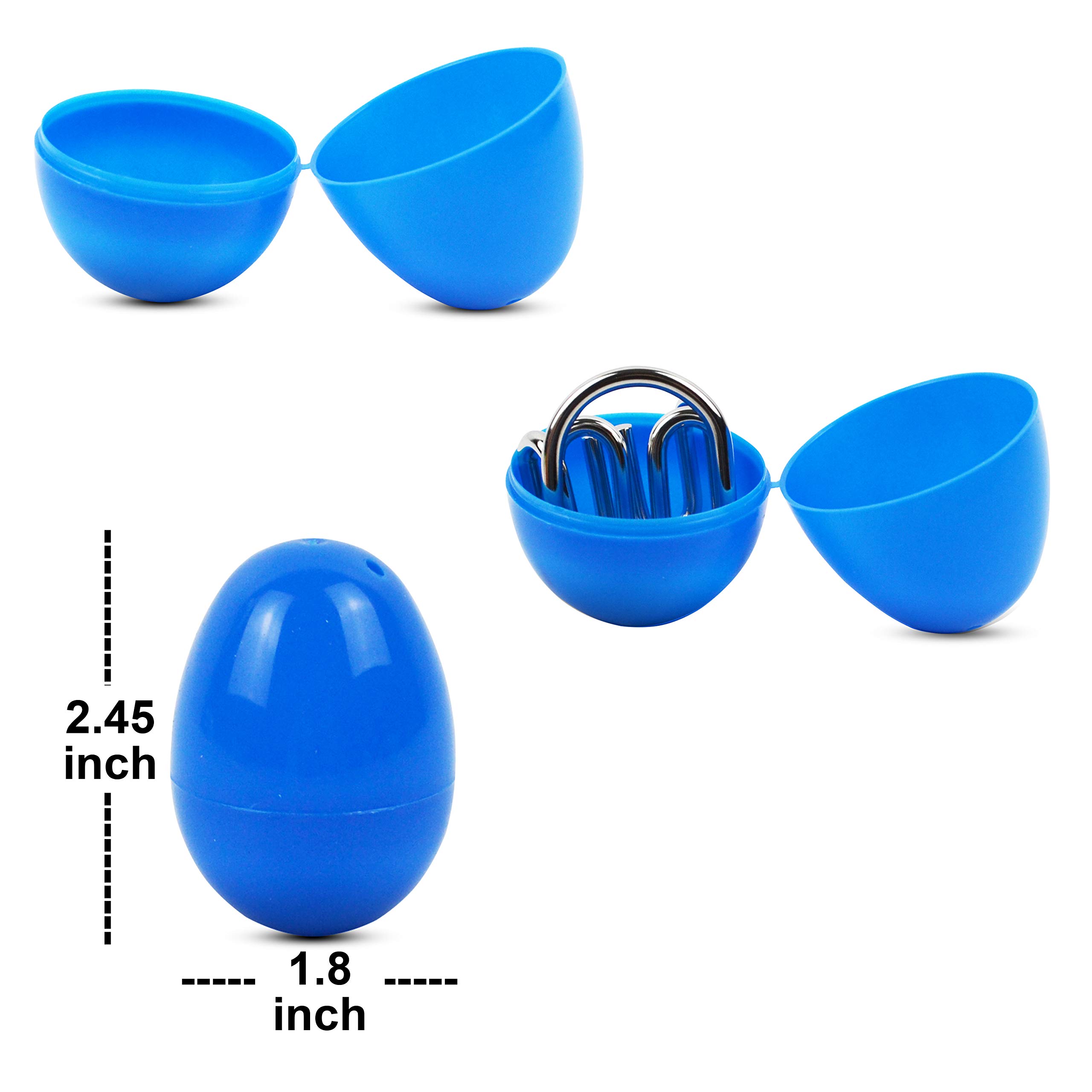 JOYIN 18 paaseieren, gevuld met 3D-puzzel, speelgoedset van metaal voor paasgeschenken, geduldspellen, metalen puzzel voor volwassenen en kinderen, paaseieren om te vullen voor paasmanden