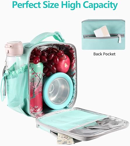 Miniatura 2 de Amersun Lonchera para niños con esponja aislada de 0.315 pulgadas y múltiples bolsillos y soporte para botella de agua, mantiene la comida caliente