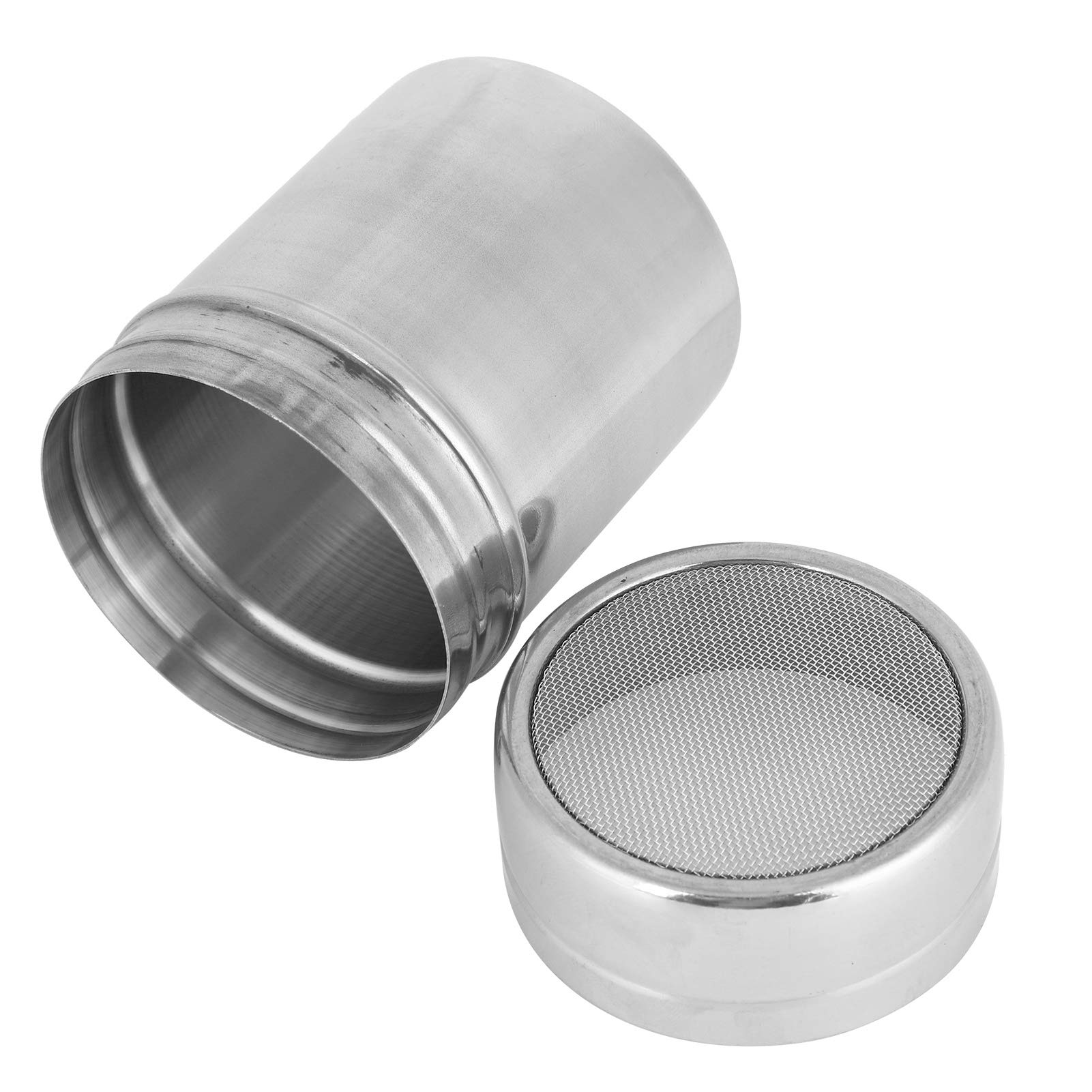 Stainless Steel Powder Sifter Shaker with Cover, Salt Pepper Cocoa Flour Seasoning Jar Utensils for Kitchen Cooking (S)