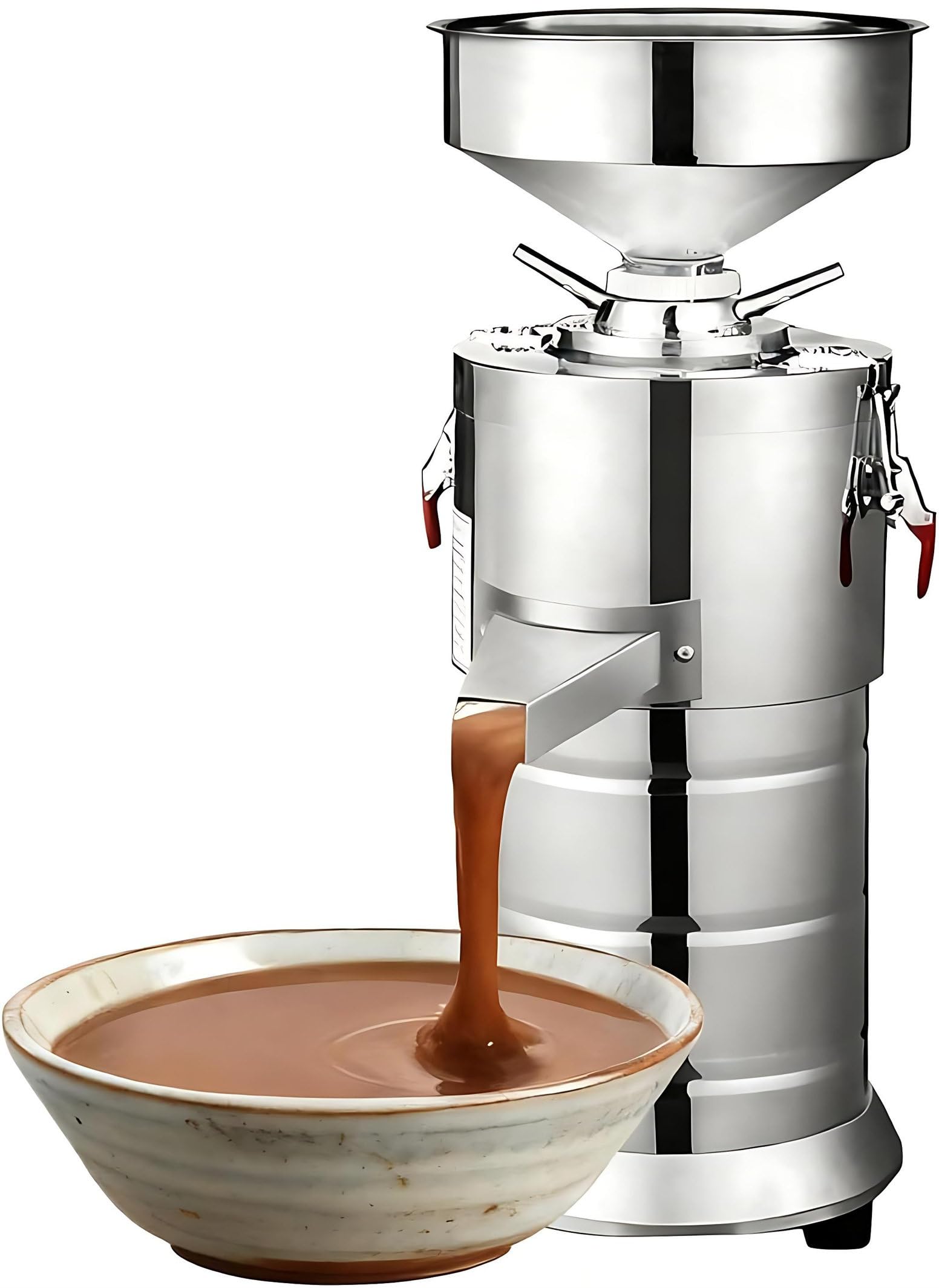 Smerigliatrice elettrica da 1100 W per salsa di sesamo, smerigliatrice per cereali da 15 kg/h con imbuto di alimentazione, spessore delle particelle regolabile per arachidi, burro di noci