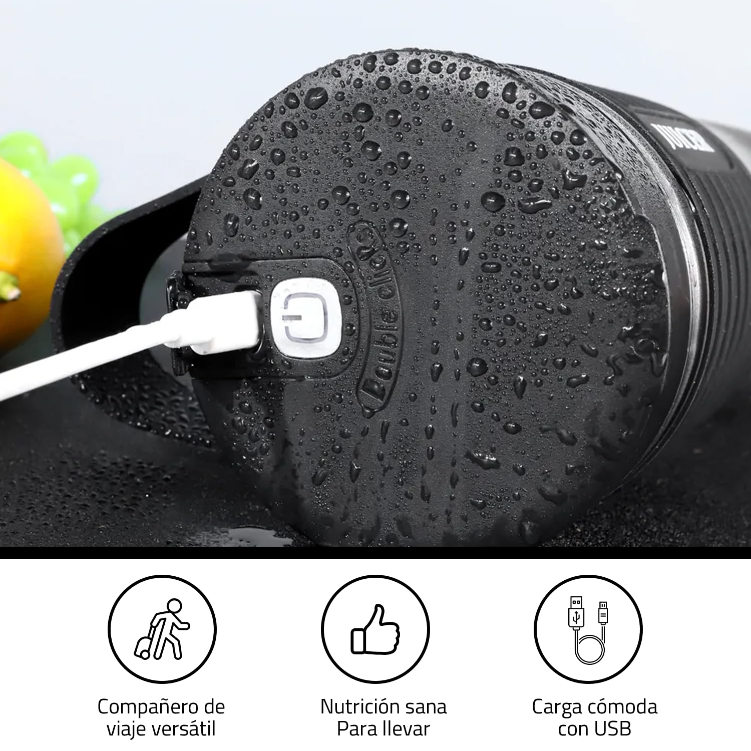 LUX Przenośny mikser do smoothie i smoothie, Blendery do soków i koktajli 460 ml Akumulator, Przenośny mikser stołowy z 6 ostrzami, przenośny blender podróżny, siłownia, biuro (Biały)