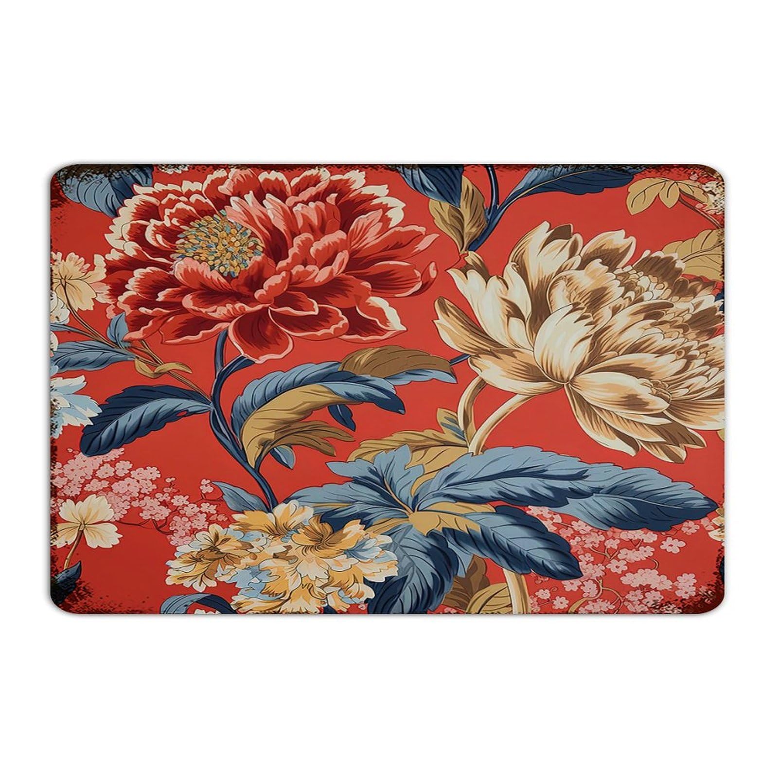 Pivoine rouge en tableau de métal suspendu, une finition artistique durable