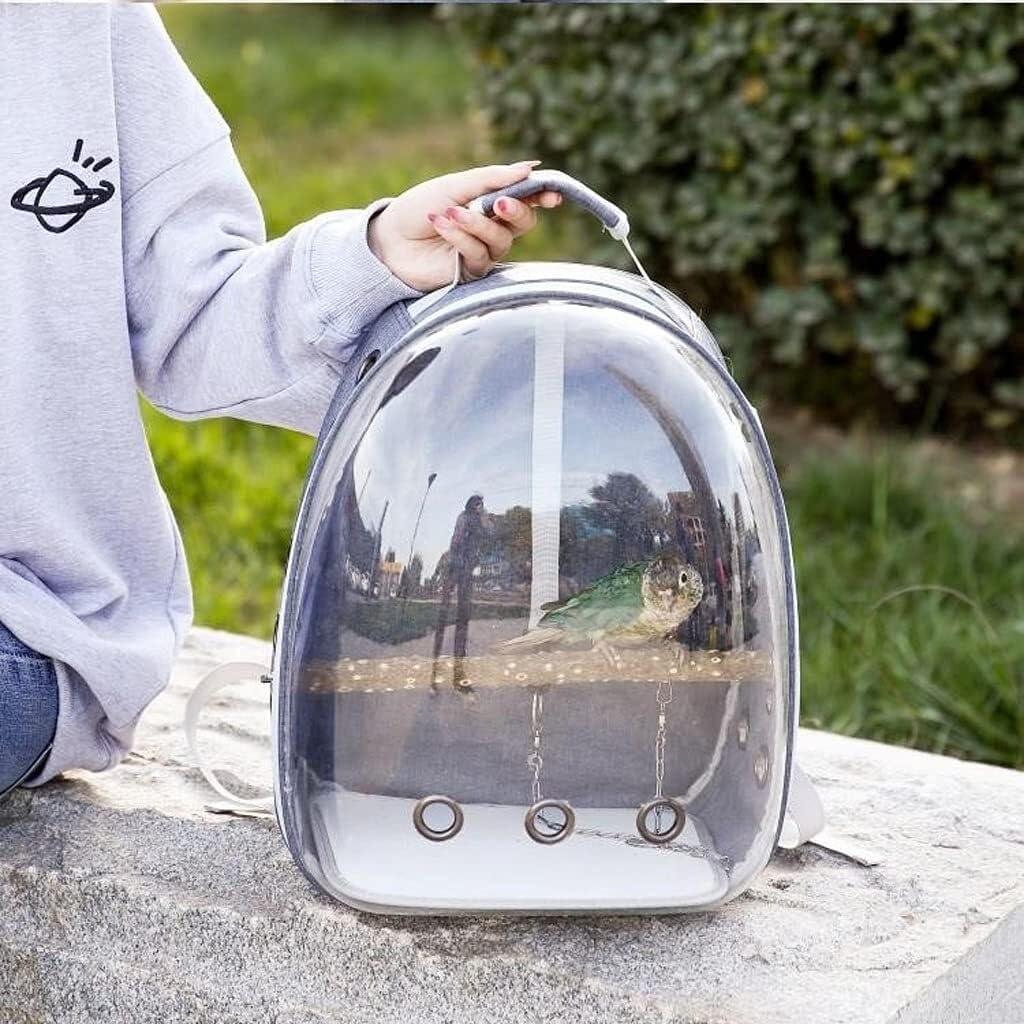 Portable Travel Bird Cage for Small Birds, Lightweight Breathable Carrier with Handle & Double-Zipper Design