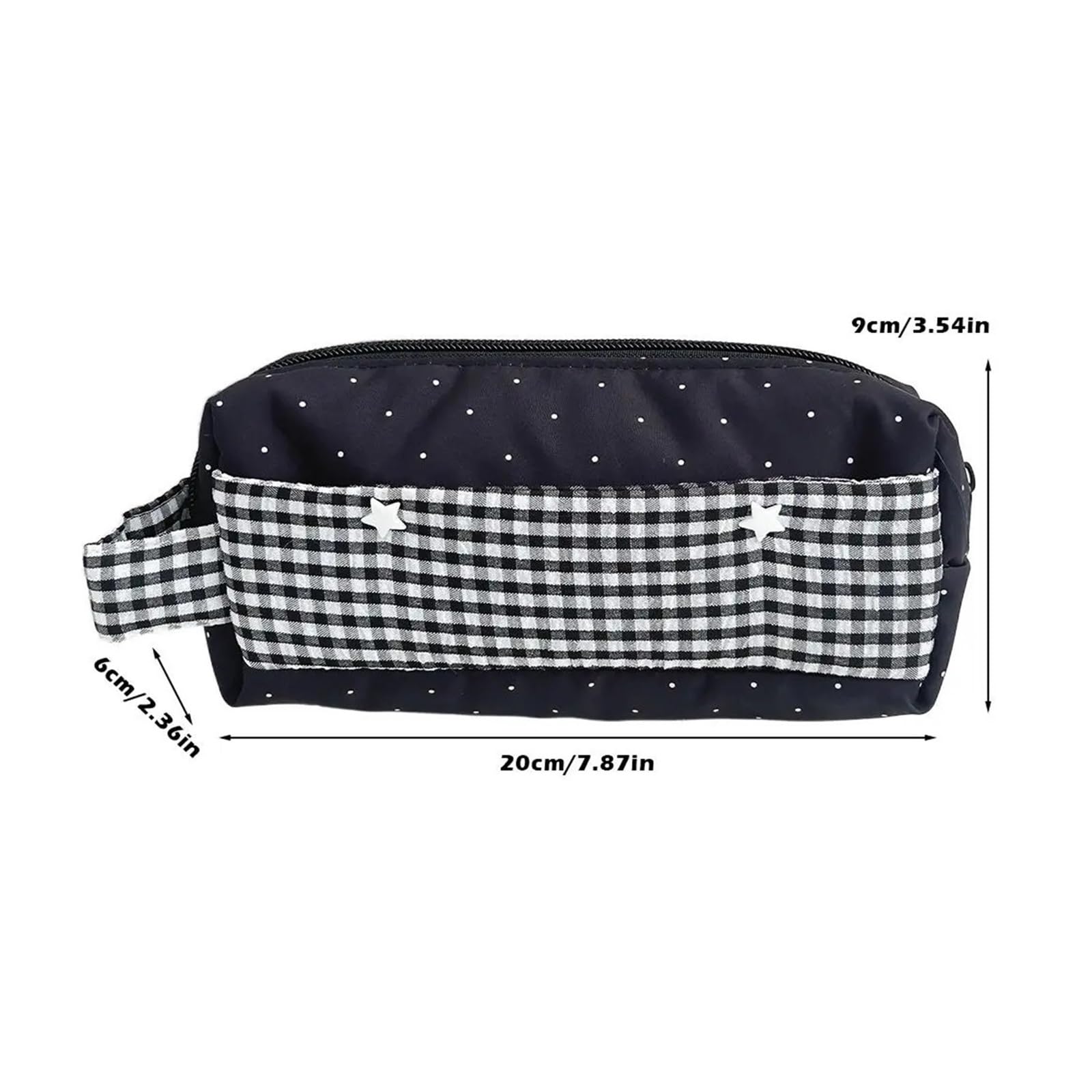 Borsa portapenne for il rientro a scuola | A righe/pois, portatile, grande capacità, multifunzionale, organizer(B)
