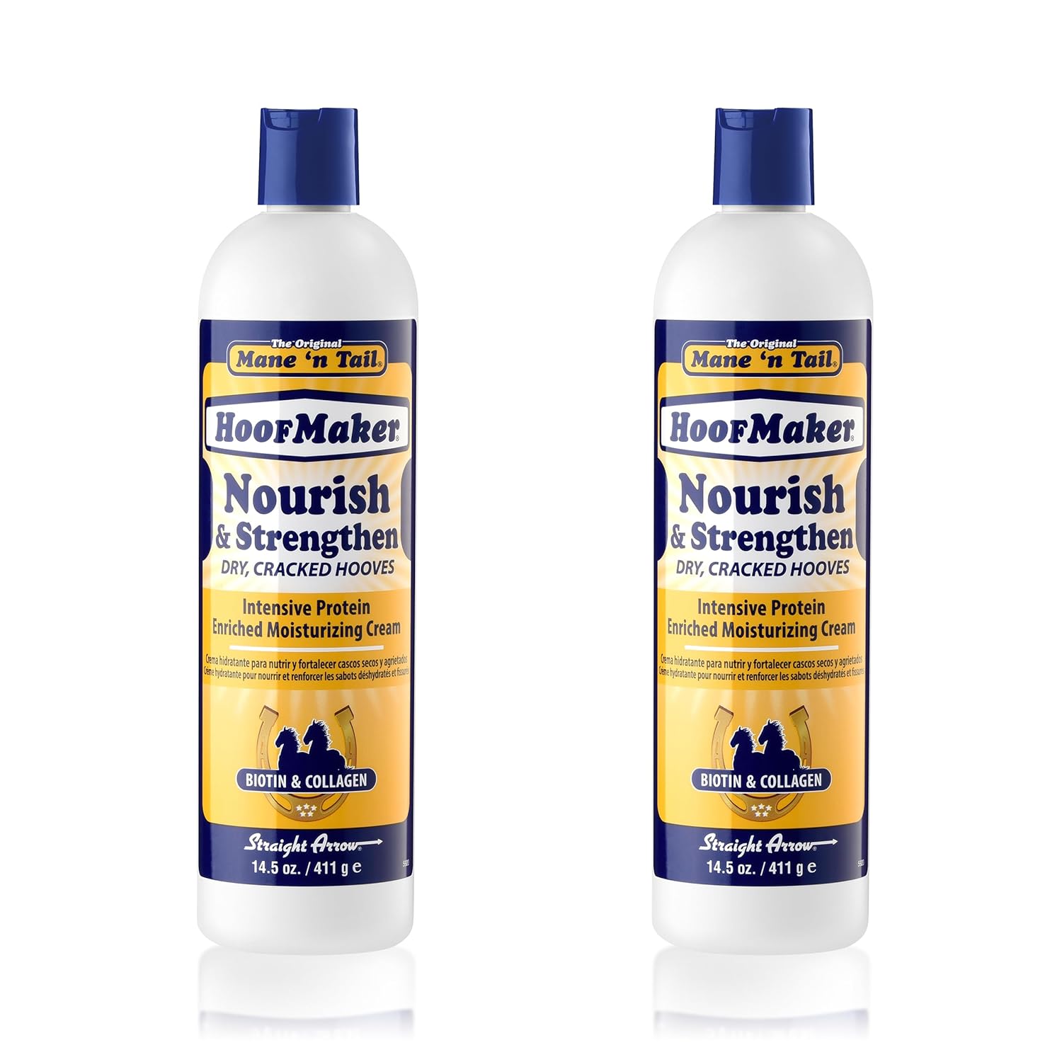 Mane 'n Tail Hoofmaker Hand & Nail Therapy (14.5 Oz Each, 2 Pack) – Fragrance-Free, Biotin & Collagen-Enriched Moisturizing Cream for Nourishing & Strengthening Dry, Cracked Hooves