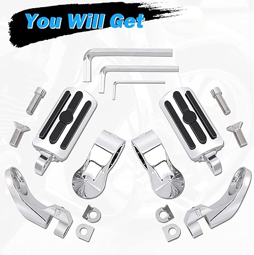 Miniatura 7 de Reposapiés de motocicleta para autopista para 1.25 pulgadas, repuesto para Harley Davidson Road Glide, Electra Glide, Road King, Street Glide