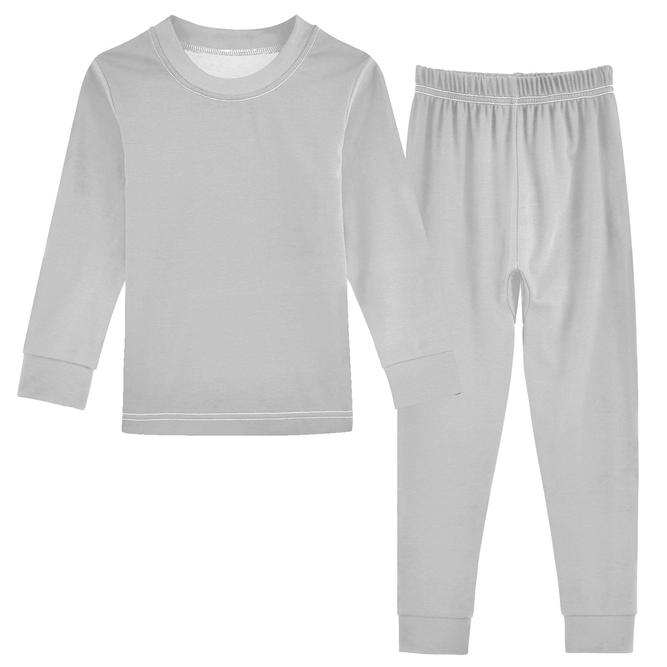 Light Gray Long Sleeve Pajamas Set Sleepwear Jammies 2pcs Set Pjs Light Gray