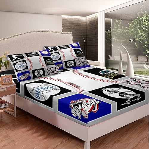 Miniatura 10 de Erosebridal Juego de sábanas de tamaño matrimonial con estampado de golf para niños, adolescentes y hombres, juego de ropa de cama deportiva en