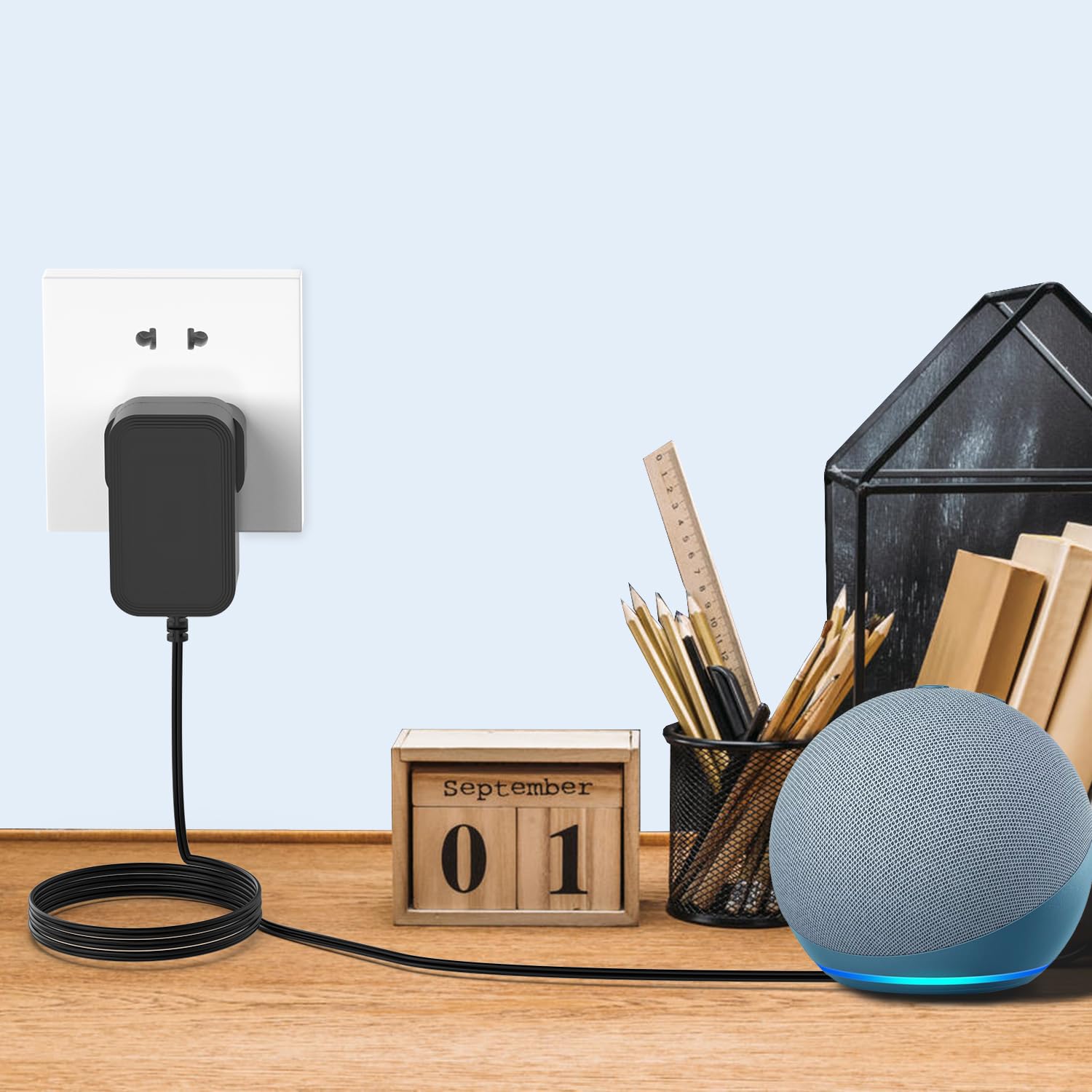 30W Power Cord Compatible With Alexa Echo (3rd/4th Gen), Echo Show 8 (1st 2nd 3rd Gen), Echo Show 10 (3rd Gen), Echo Show 15, Echo Show (2nd Gen), Echo Plus (2nd Gen