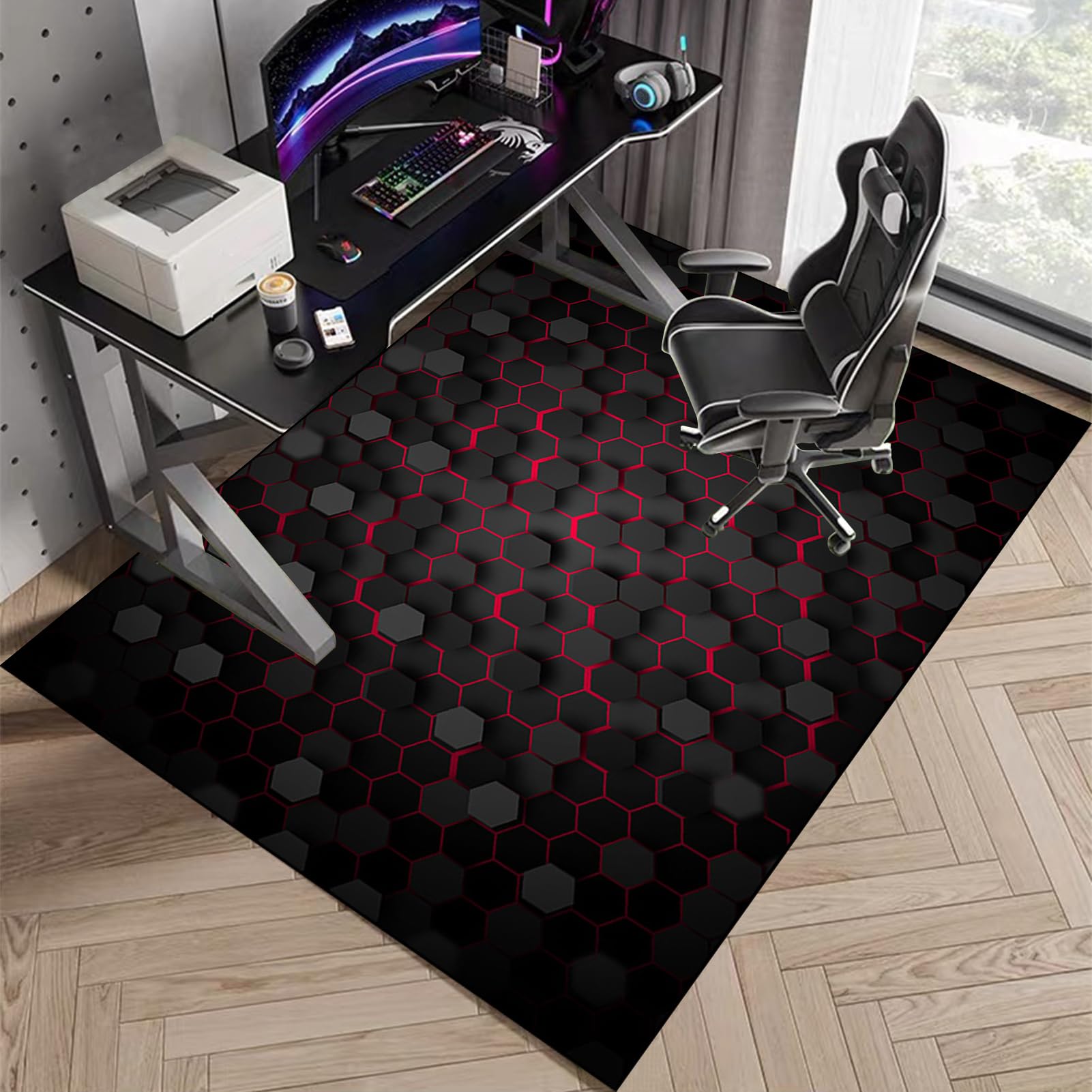 Alfombrilla para Silla para Suelos Duros Alfombrilla Protectora para Suelos Alfombra Silla Oficina Antideslizante Tapete Protector para Suelo Alfombra Suelo Gaming 90 x 120 cm