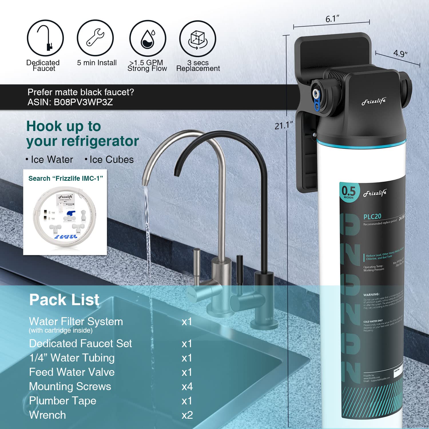 Bwt Aqa Pura Onder Gootsteen Kraanwaterfilter - 3/8 Compatibel