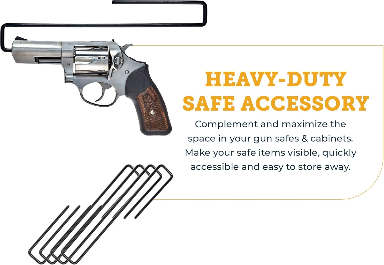 SnapSafe PVC Coated Handgun Hangers for Shelf