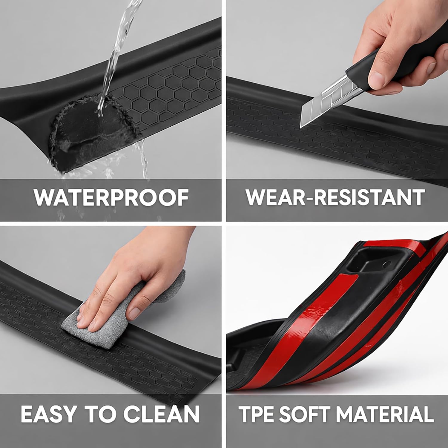 Door Sill Protector Kit for 2018-2025 Jeep Wrangler JL JLU Gladiator JT: Anti-Slip Door Entry Guards, Scratch-Resistant Step Pads, Weatherproof Car Interior Accessories for Off-Road Use