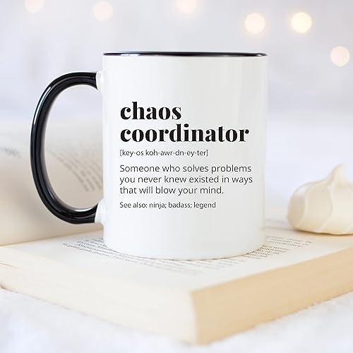 Miniatura 4 de YouNique Designs Chaos Coordinator - Taza de café portátil de 11 onzas, regalos de dama jefa para mujeres, regalos únicos para mujeres, regalos