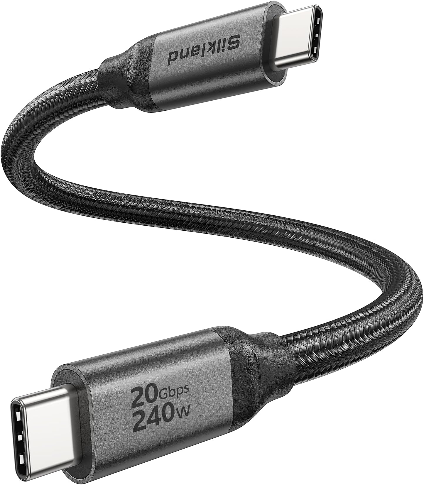 Silkland USB C 3.2 Gen 2x2 Cable, 20Gbps USB C High Speed Data Transfer, 5K/4K 60Hz USBC Monitor Cord, 240W PD Fast Charging, Type C 3.1 Cable Compatible for SSD, Hub, Dock, eGPU, 1.6FT