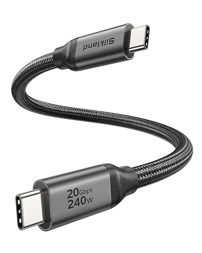 Miniatura 9 de Silkland Cable de pantalla de monitor USB C de 3.3 pies 4K a 144 Hz/60 Hz, 8K USB C 3.2 Gen 2x2, transferencia de datos de 20 Gbps, carga PD de 240