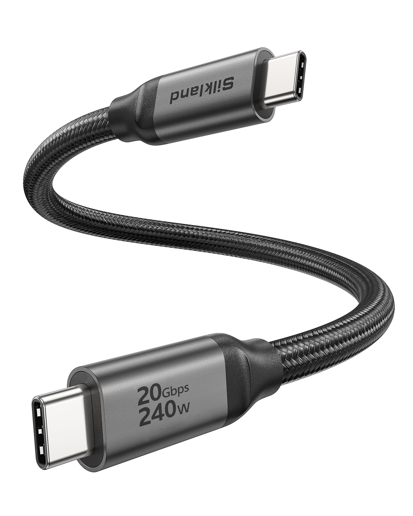 Silkland USB C 3.2 Gen 2x2 Cable, 20Gbps USB C High Speed Data Transfer, 5K/4K 60Hz USBC Monitor Cord, 240W PD Fast Charging, Type C 3.1 Cable Compatible for SSD, Hub, Dock, eGPU, 1.6FT