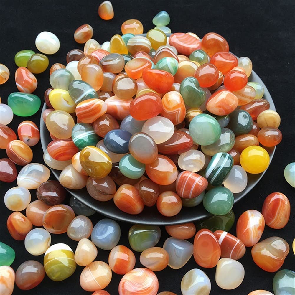 Raumdekoration Natürlicher gemischter Achatstein, Trommelsteine, Regenbogenkristall, for Kirchengebete, Sukkulenten, Bettwäsche, Vasenfüller, Landschaft, Heimdekoration, NaturalReiki-Dekoration, Haush