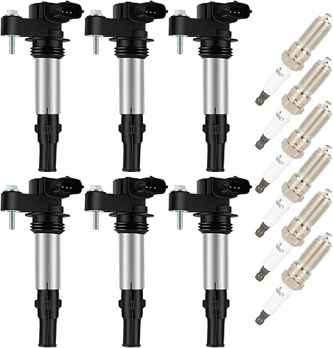 ROADFAR 6 ignition coils with 6 iridium Spark Plugs for Cadillac for Buick for Chevrolet for GMC for Saturn CTS SRX Acadia Outlook Enclave Allure