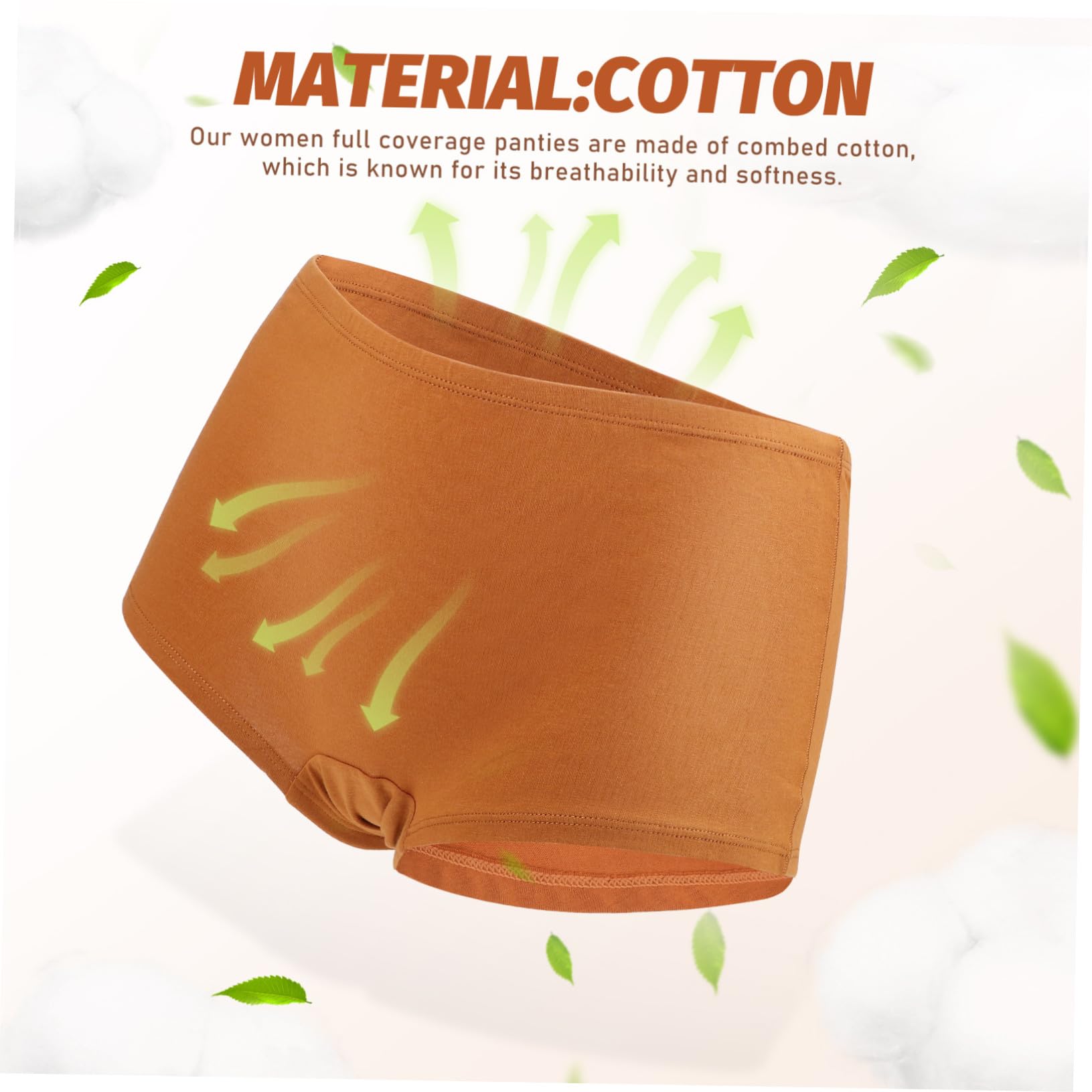 Bragas de Algodón para Mujer Talla S, Cobertura Total, 5 Piezas