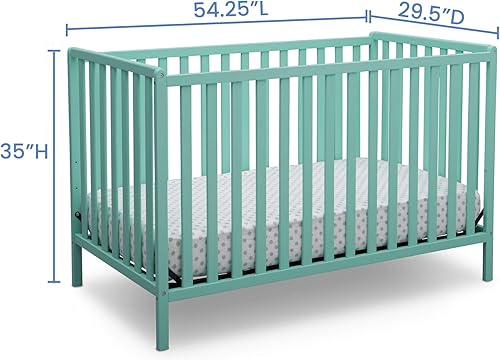 Miniatura 49 de Delta Children Heartland - Cuna convertible 4 en 1, color gris + Delta Children Twinkle Galaxy - Colchón de doble cara con núcleo de fibra reciclada