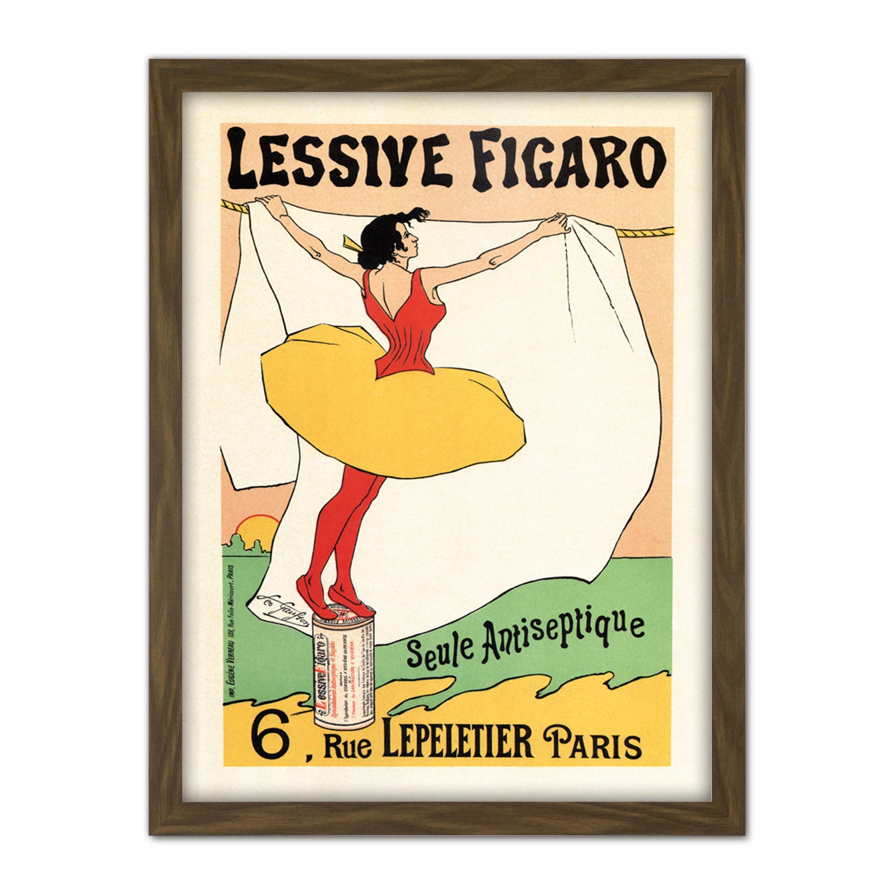 Wee Blue Coo Figaro Washing Powder Soap Paris France Artwork Framed Wall Art Print 18X24 Inch