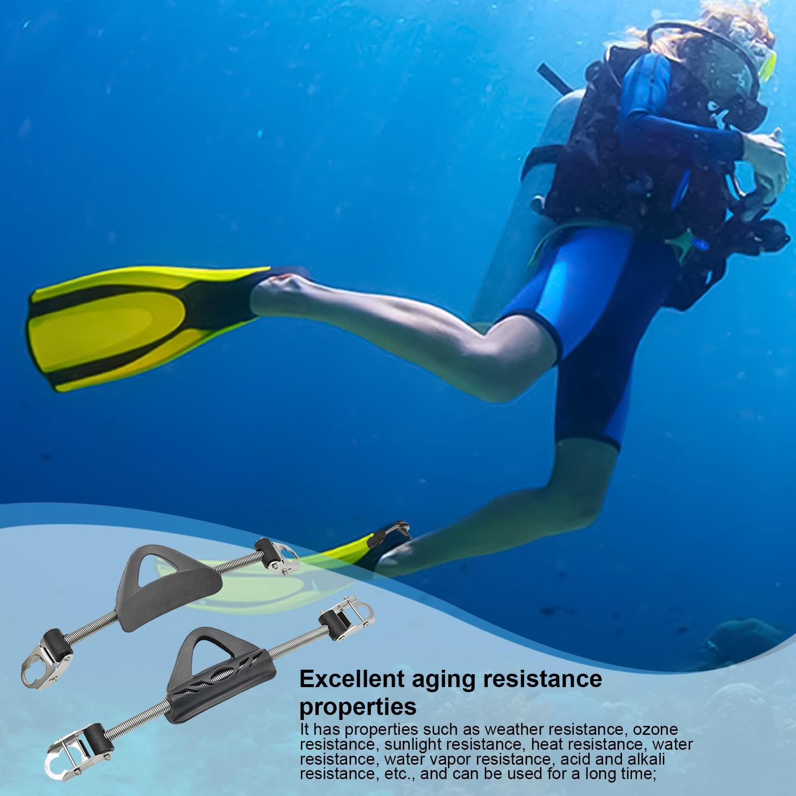 Correa para aletas de buceo, correa para aletas de buceo, correas ajustables de acero inoxidable para submarina - Correa de aleta de talón con hebilla de liberación rápida, accesorios