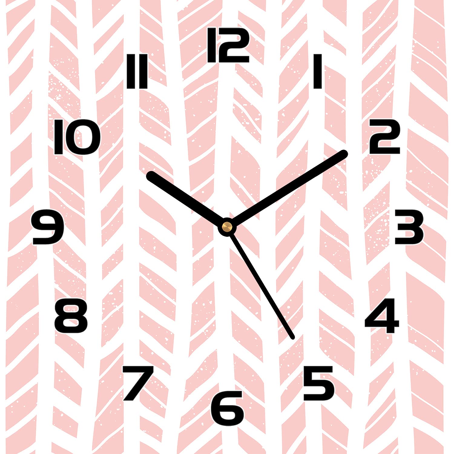 Horloge en verre de sécurité 30x30 cm impression moderne herringbone pastel