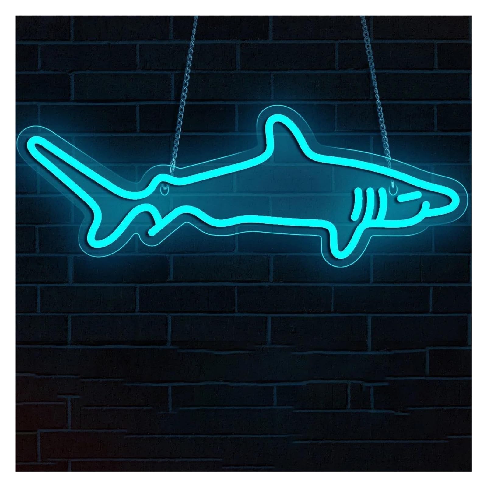 LEMST Sign Lamp Shark Neon Sign Light USB Powered for Home Bedroom Aquarium Zoo Bar Club Pub Party Wall Art Hanging Decoration 40cmx14cm