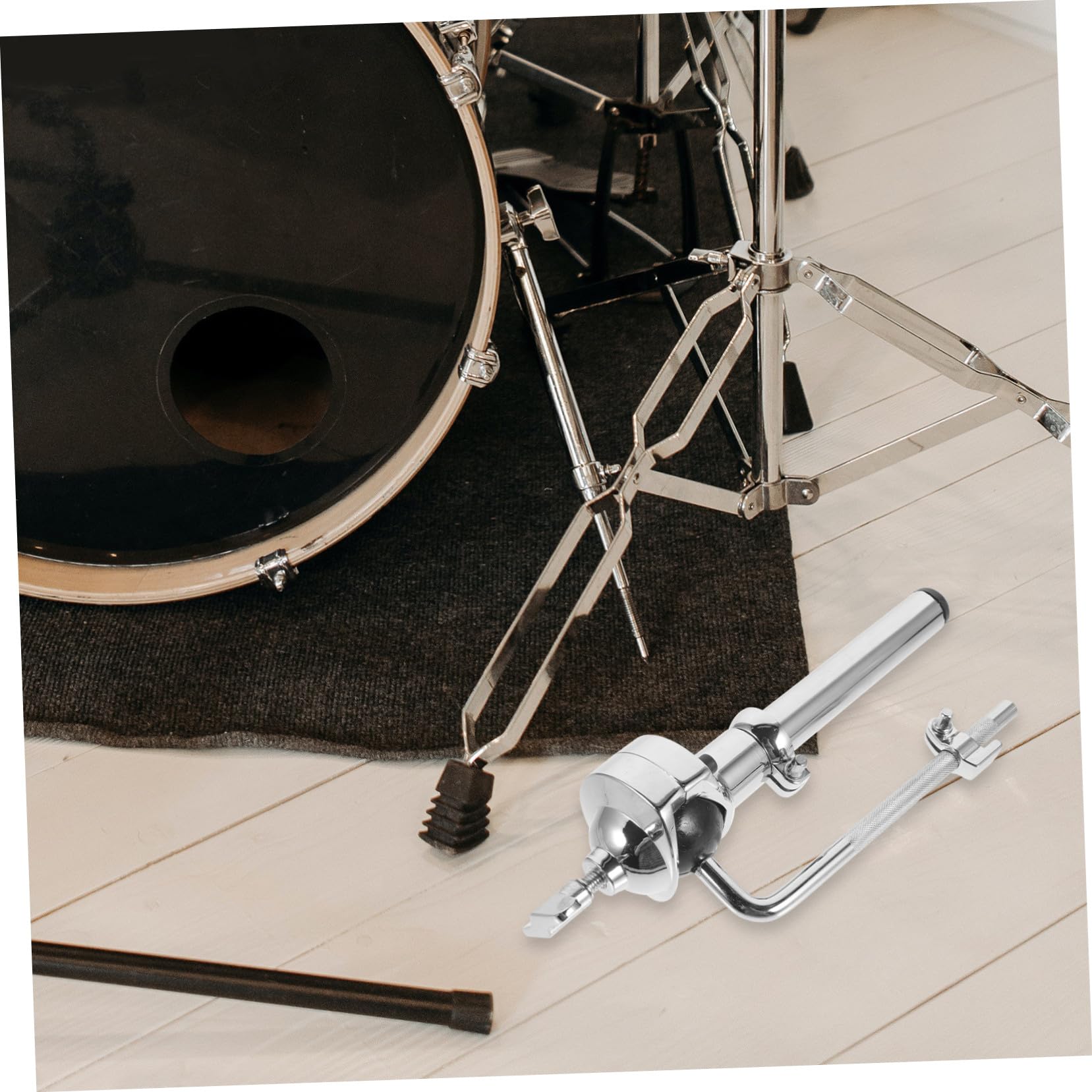 Mikikit Supporto per Tom Singolo in Lega Zinco Staffa Compatta e Leggera per Batteria Accessorio Solido per Strumento Percussione Facile da Montare e Resistente per Musicisti Principianti