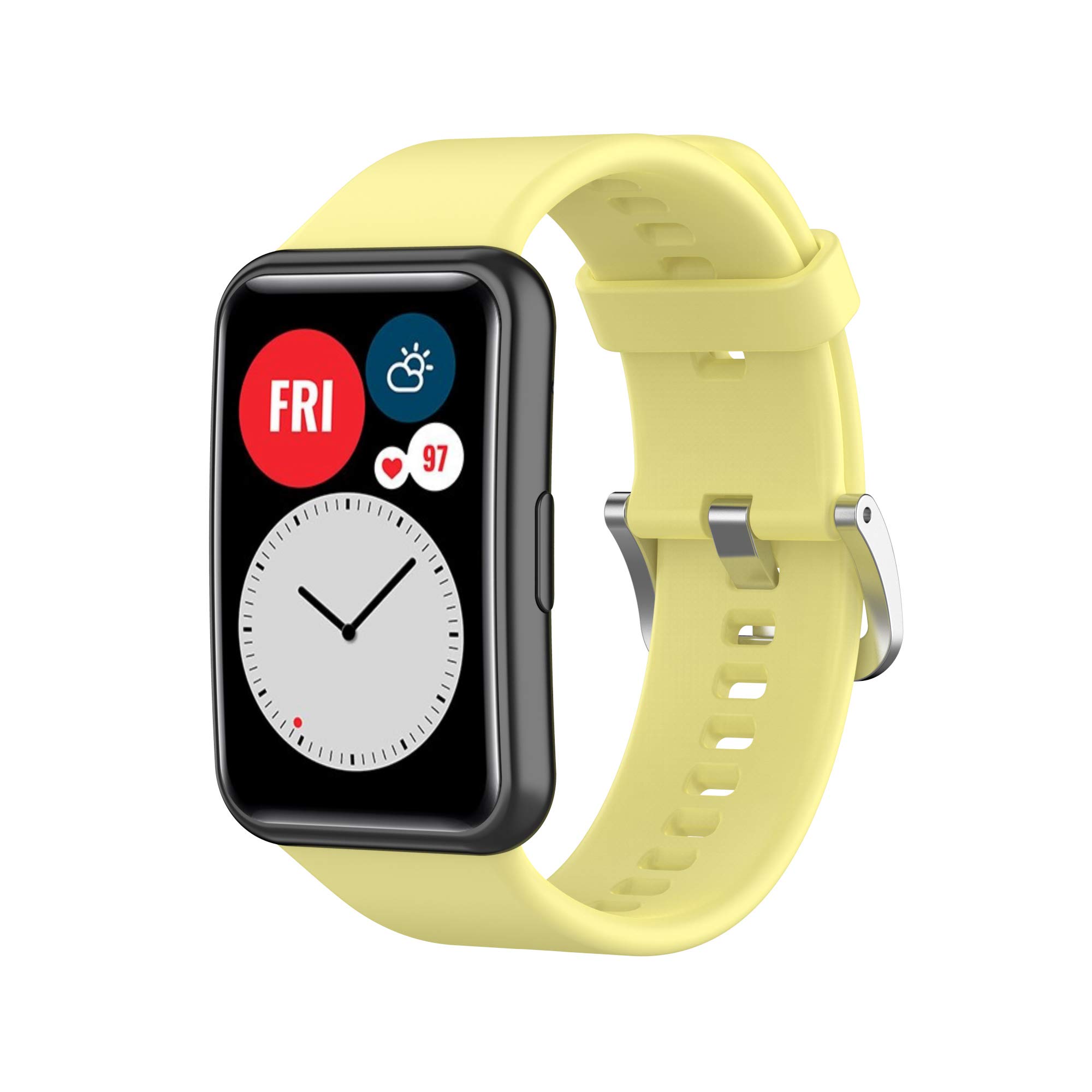 Confezione da 3 cinturini di ricambio compatibili con Huawei Watch Fit Smartwatch, regolabili, in silicone, per uomini e donne (giallo, viola, blu scuro)