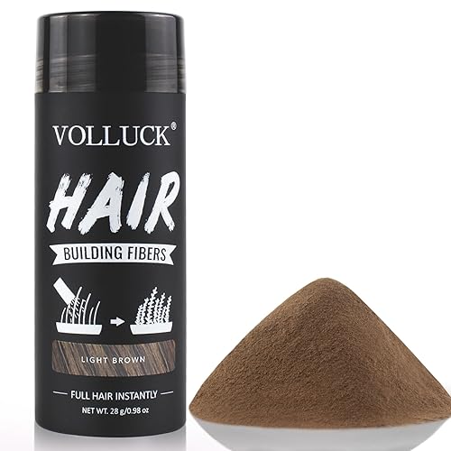 VOLLUCK Fibras capilares para cabello fino, cobertura instantánea, fibras de construcción de cabello para mujeres y hombres, polvo natural para