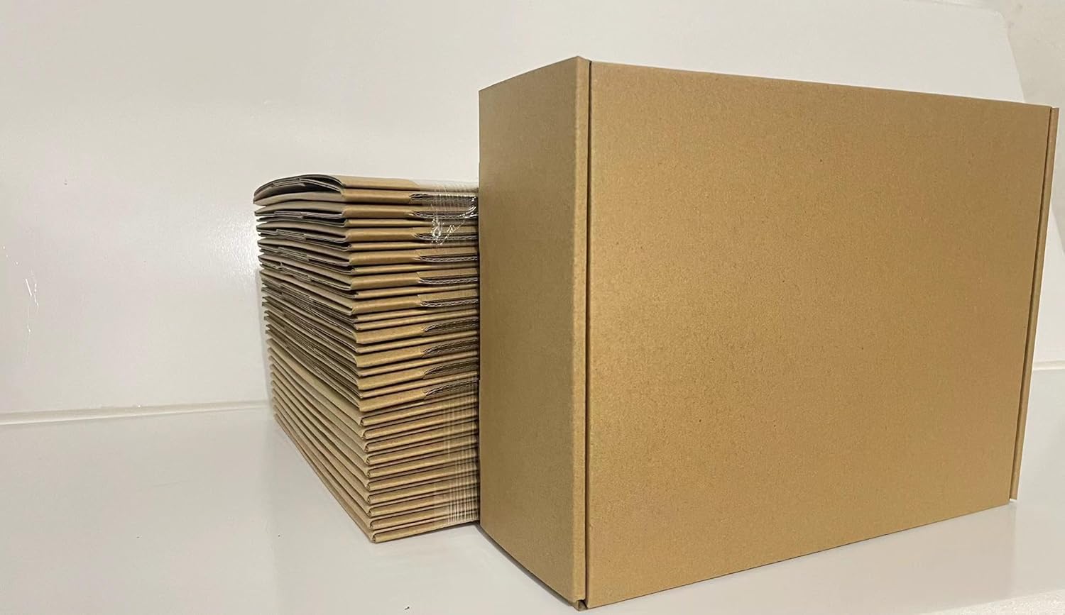 13x10x4 Inch Set of 18 Pack Brown Corrugated Shipping Boxs - Cardboard Boxes for Mailing, Packing and Literature Mailer Boxes, Small Business Mailing Bulk