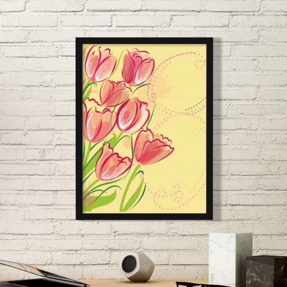 Cadre photo tulipe en bois pour sublimer la décoration de votre salon ou table de chevet