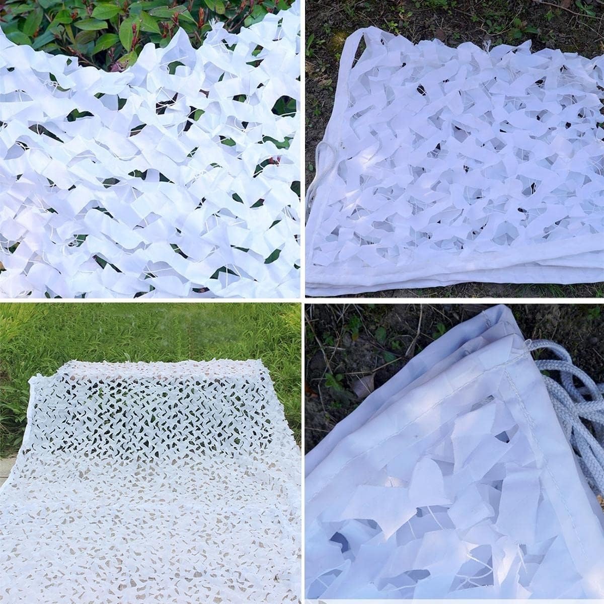 Red de camuflaje militar blanco/nieve 2x2m 6.6x6.6ft anti-UV protección solar para terraza jardín