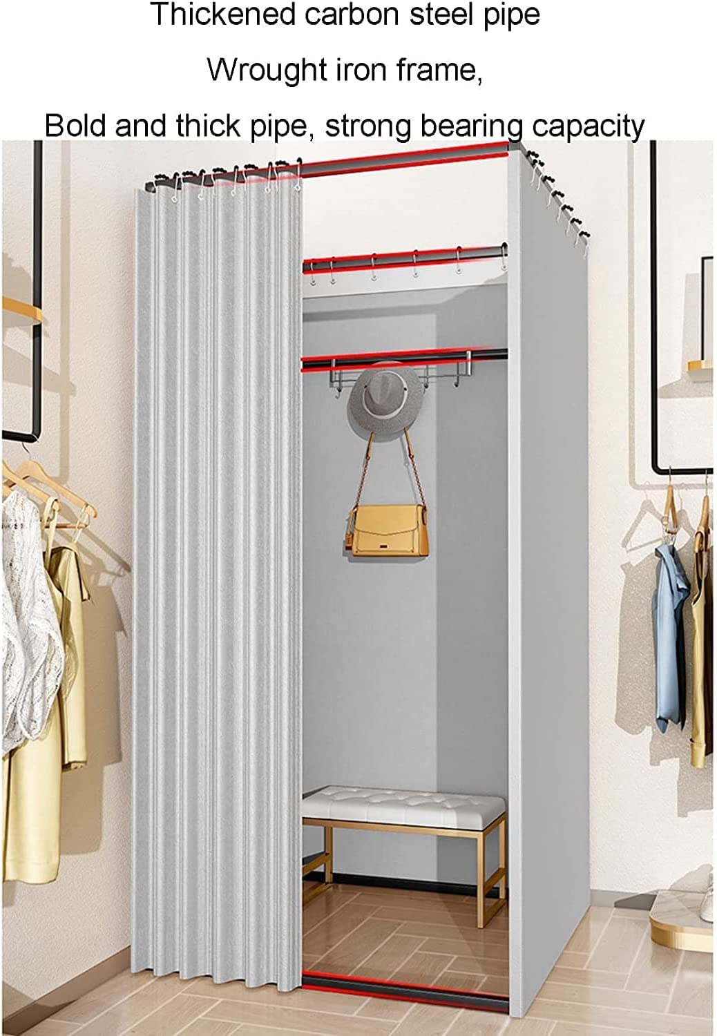 SIAMZYWV Simple Fitting Room Clothing Store Light Luxury Dressing Room Detachable Movable Changing Room for Indoor Outdoor House