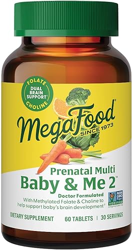 Nutrientes clave vitales para apoyo prenatal tanto de la madre como el bebé Baby  Me 2 MegaFood 60 1 1