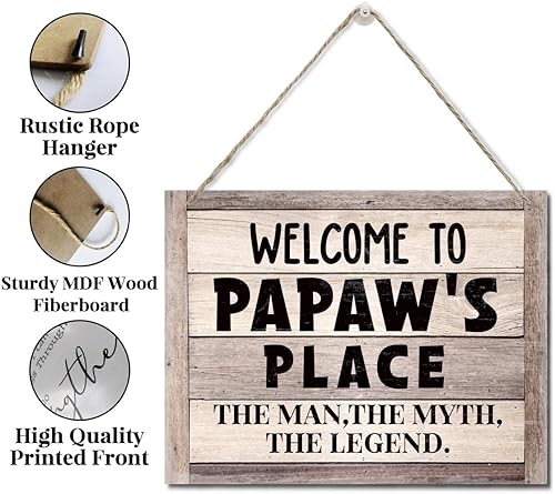 Miniatura 5 de Cartel rústico, regalo del día del padre, regalo de papá, regalo del abuelo, letreros de madera colgantes decorativos, letrero de arte de pared de